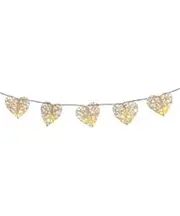 White Heart Cane Rattan Fairy Light String - 30 Bulbs - Mains Power