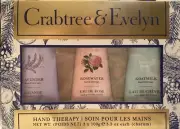 Crabtree And Evelyn Hand Therapy NEW Pack Of 3 Goatmilk Rosewater Lavender