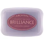 Tsukineko Archival Brilliance Ink Pad - Pearlescent Crimson Copper Red Purple