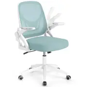 CostwayMesh Ergonomic Computer Desk Chair with Lumbar Support and Flip-up Arms-Navy