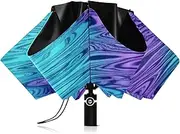 [RPLIFE] Umbrella, Lightweight Durable Auto Open Close for Women, Travel Umbrellas for Rain, Wind and Sun, Blue Purple Watercolor Texture