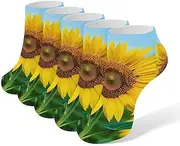 [LPSADGF] Beutiful Sunflower Socks Low Cut Ankle Sock Athletic Running Low Cut Socks Thin Soft Ankle Socks Unisex, White, One Size Short, White, One Size Short