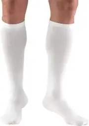 TRUFORM Over The Calf Men's Dress Socks 15-20mmHg (White) Medium
