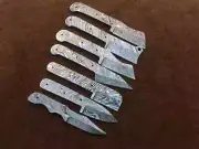 Lot of 7 Custom Handmade Damascus Steel Blank Blades, Knife making Supplie 205