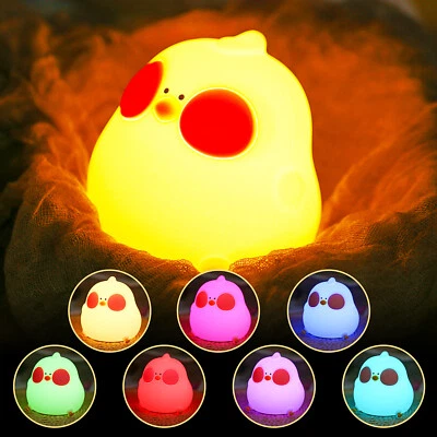 Cute Chicken Night Light LED Nursery Lamp Dimmable Rechargeable for Baby P0Z1