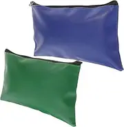 Kisangel 2pcs Waterproof Deposit Bag File Safe Pouches Zippered Pouch Document Pouch Documents Organizer Pouch for File Money Cash Coin Bag Zipper Cash Bag Pen Man Water Proof Leather Purse