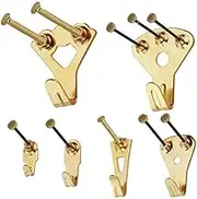 Picture Hangers, 120 Pieces Professional Photo Frame Hooks, Heavy Duty Picture Hanging Kit with Nails for Wall Mounting, Holds 10-100 lbs,Golden