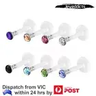 4-16PCS Labrets Bars Lip Piercing Nose Eyebrow Tongue Tragus Ring Body Jewellery