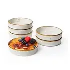 Ramekins 4 oz - Oven Safe Shallow Ramekins for Creme Brulee - Set of 6