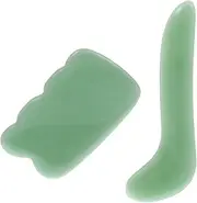 GOOHOCHY 1 Set Gua Massage Tool Scraping Board Kit for Muscle Relief and Facial Rejuvenation Green Color Durable and Practical for Home the Go Use