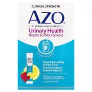 AZO, Urinary Health, Ready To Mix Packets, Raspberry-Lemonade, 10 Single Serve Packets, 5.3 g (0.19 oz) Each