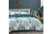 Tropical Quilt Cover Set with Teal Green leaf doona cover pattern ( King size)