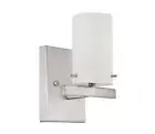 Sunset F2531-80 Boca Opal Glass 1 Light Vanity Sconce Bright Satin Nickel