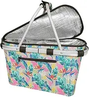 Sachi Insulated Carry Basket W/Lid - Botanical