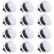 Vaiyer 200 W 6.5" 8 Ohm 2-Way Mid Bass Woofer Ceiling Speakers for Home, 12 Pack