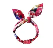 Pretty Cute Bow Tie Headband Head Band Fabric Red Rose Flower Small Baby 75cm