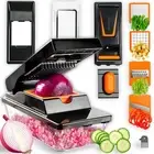 Nutrislicer XL Vegetable Chopper with Container, 2 in 1 Mandoline Slicer, 4 B...