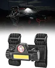 UTV Interior Dome Light, 1.25”-2.0” Roll Bar Mount Overhead Roof Light, Compatible with Polaris RZR Ranger Can Am Talon Jeep Golf Cart Boat, USB Rechargeable SXS Dome Light (1pc)