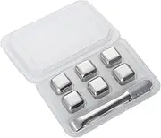 BRIGHTFUFU 1set Stainless Steel Ice Cube Ice Cubes Silicone Clamp for Whiskey Wine Preserves Drink Flavor for Parties and Home Use