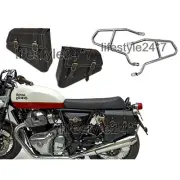 Royal Enfield "D4 Mounting Rails With Pannier Bags Pair" GT & Interceptor 650cc