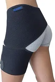 Groin Support - Hip Brace for Sciatica Pain Relief, Thigh, Hamstring, Quadriceps, Hip Arthritis. Compression Groin Wrap for Pulled Muscles, Hip Joint Pain. Sciatica brace / SI belt for Men, Women