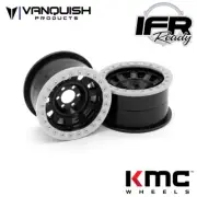 Vanquish VPS08701 2.2 Aluminum KMC KM236 Tank Black Beadlock Wheels (2)