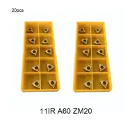 20PCS Carbide Insert, 11 IR A 60 LDA, Internal Threading Tool Insert, Tin Coated