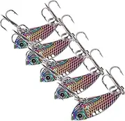 Abaodam 5pcs Lure Bait Fishing Portable Bait Fishing Equipment Reusable Fish Shape Fishing Baits Fishing Tools Fishing Lure for Fishing for Fishing Fish Shaped Lure Metal