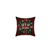 2Pcs Christmas Pillowcase Cotton Linen Throw Pillow Cover for Couch Home Decorations -Style 7