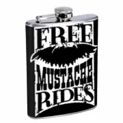 Cute Mustache D7 8oz Stainless Steel Hip Flask