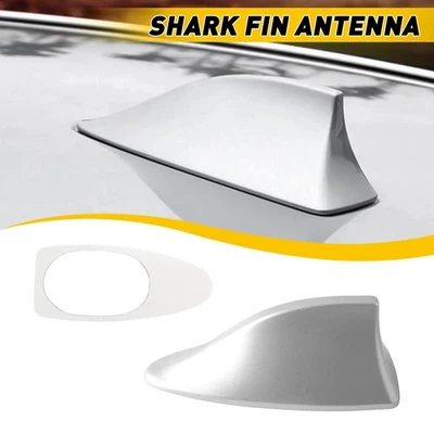 For 2015-2019 Hyundai Sonata-Elantra Ebony Shark Fin Roof Cover Antenna Silver