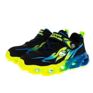 SKECHERS 休閒鞋 運動鞋 THERMO-FLASH 中童 童鞋 400103LBBLM 黑藍 螢光綠