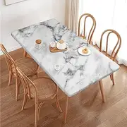 Marbling Abstract Black Rectangular Tablecloth Table Cover for 4 Foot Tables, Waterproof Fitted Elastic Edged Table Cloth for Indoor Outdoor Party Wedding Picnic Patio, 4 Ft/48x30 inch