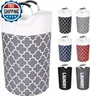 Large Laundry Basket Hamper Bag Washing Bin Clothes Storage Waterproof 82L grey