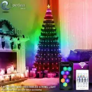 7.5ft Christmas Tree & Waterfall Lights 200LED Color Changing for Indoor Outdoor