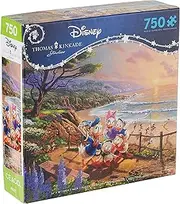 Ceaco 750 Piece Thomas Kinkade Disney Dreams - Donald and Daisy, A Duck of a Day Jigsaw Puzzle, Kids and Adults