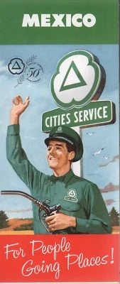1960 Cities Service Road Map: Mexico NOS