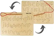 Kaper Kidz - WT362 ALPHABET TRACING BOARD DOUBLE SIDED: Upper and Lower Case Letters, Directional Arrows, Grooved Surface - Educational Tool for Preschool and Kindergarten Prep