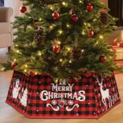 Christmas Tree Collar Buffalo Plaid Christmas Tree Ring, Hexagon Fabric Colla...