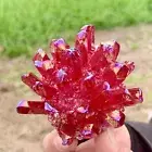 155G New Find red PhantomQuartz Crystal Cluster MineralSpecimen