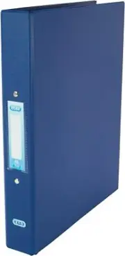 Elba A4 Ring Binders, 25 mm Capacity, 2 O-Ring, Plastic on Board, Blue, Pack of