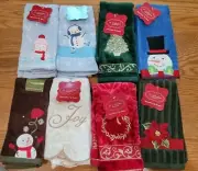 St. Nicholas Square Christmas Holiday Embroidered Finger Tip Towel Your Choice
