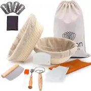 Sourdough Bread Baking Supplies Set of 11 with 2 Different Shapes 9 Inches Oval