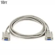 10FT Null Modem Cable Serial RS 232 DB9 DB 9 Female to Female F/F PC DTE DCE