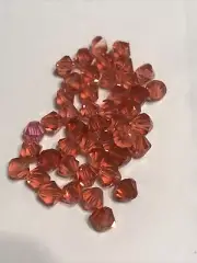 Swarovski 5301 6mm Persimmon crystal beads lot of 45 Bicone Beads