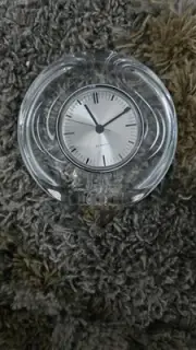 Vintage MCM Golden Crown Hand Cut Lead Crystal Clock