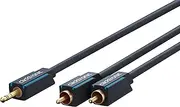 Clicktronic 3.5mm AUX to RCA Adapter Coaxial Audio Stereo RCA Cable, Black, 2 Metre Length