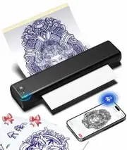 Phomemo M08F Wireless Tattoo Transfer Stencil Printer,Thermal Tattoo Machine with 10pcs Free Stencil Paper,Compatible with Smartphone PC Black