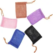 minkissy 5pcs Drawstring Soap Foaming Bag Toilet Soap Storage Bag Bathroom Bubble Maker