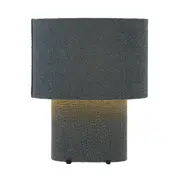 Vancity Nubby Textured Blue Boucle Fabric Table Lamp